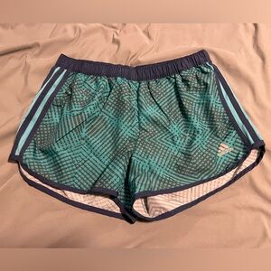 Adidas Teal Patterned Running Shorts